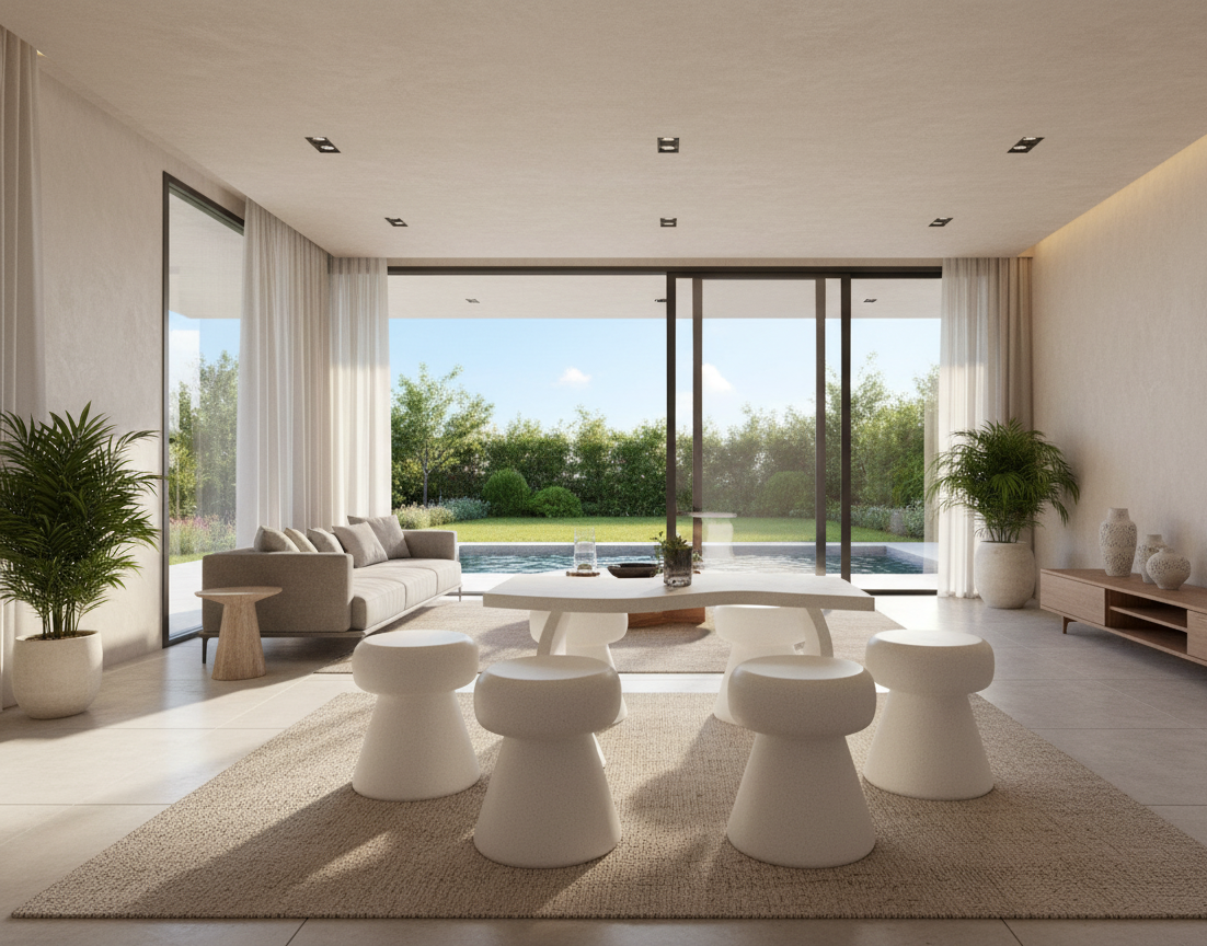 Sản xuất bàn ghế xi măng đá mài terrazzo theo yêu cầu tại Bình Dương