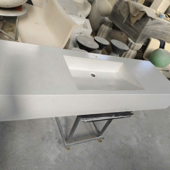 Bồn rửa Lavabo đá mài terrazzo dáng dài