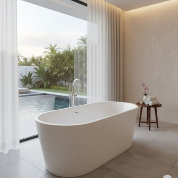 Bồn tắm đá mài Terrazzo hình chữ nhật