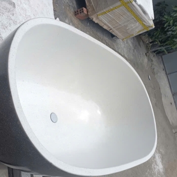 Bồn tắm đá mài Terrazzo oval giọt nước